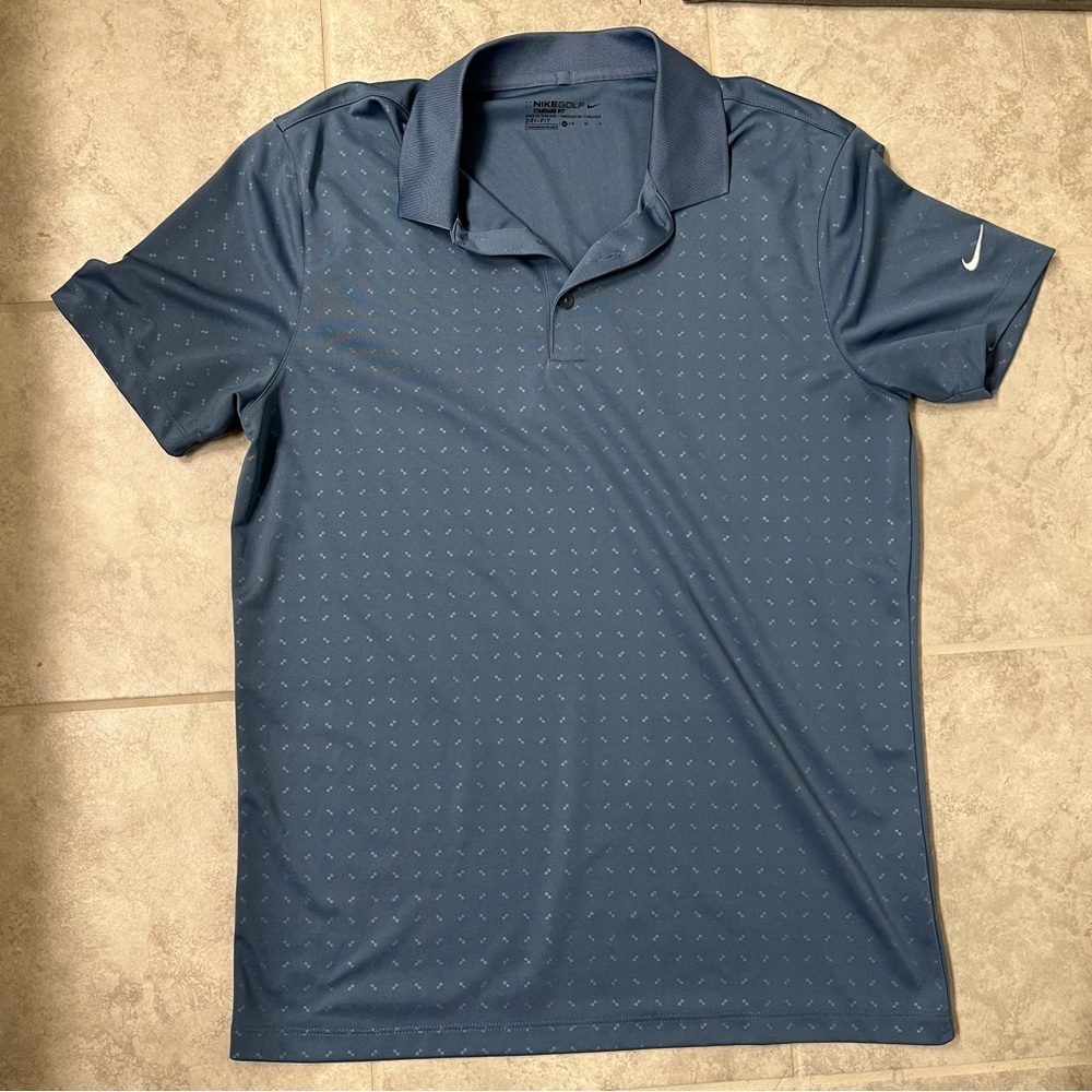 Nike Golf Polo Dri Fit Mens Medium Blue